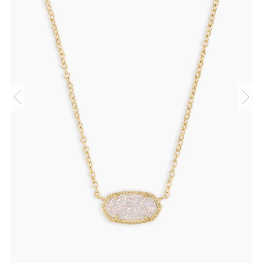 Elisa Gold Pendant Necklace in Iridescent Drusy